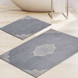 Mijölnir Juego de alfombras de baño Gris (2 piezas)
